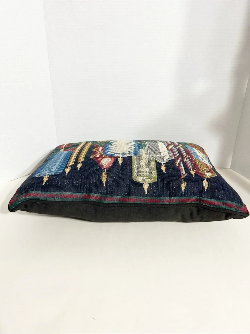 Unbranded Christmas Candles Woven Tapestry Throw Pillow Holiday Decor